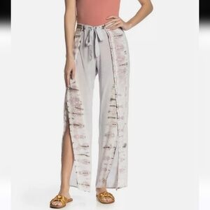 Young Fabulous & Broke, New Gray Tie Front Split Leg Harem Beach Pants Medium